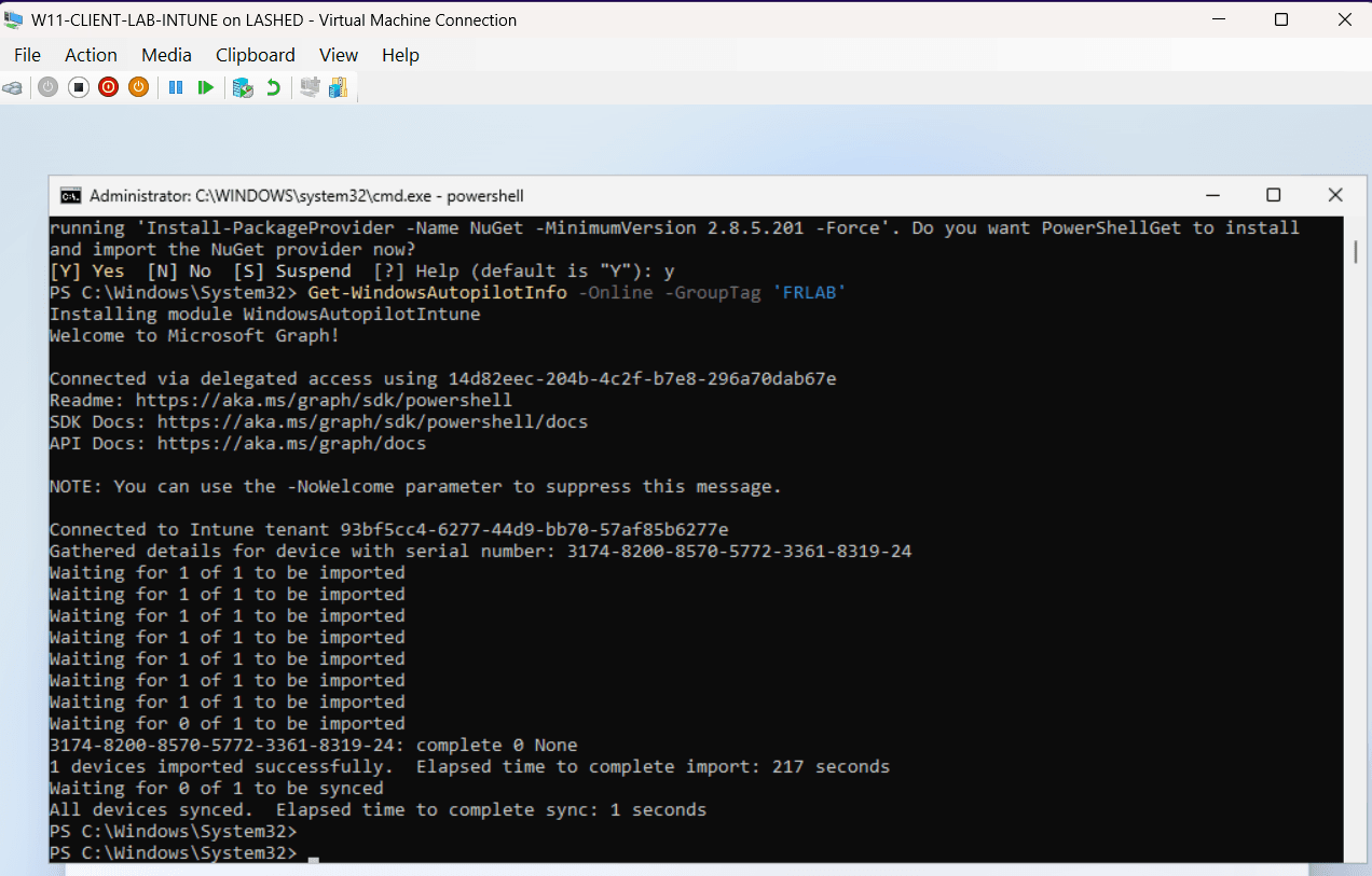 Second Enrollment VM 1