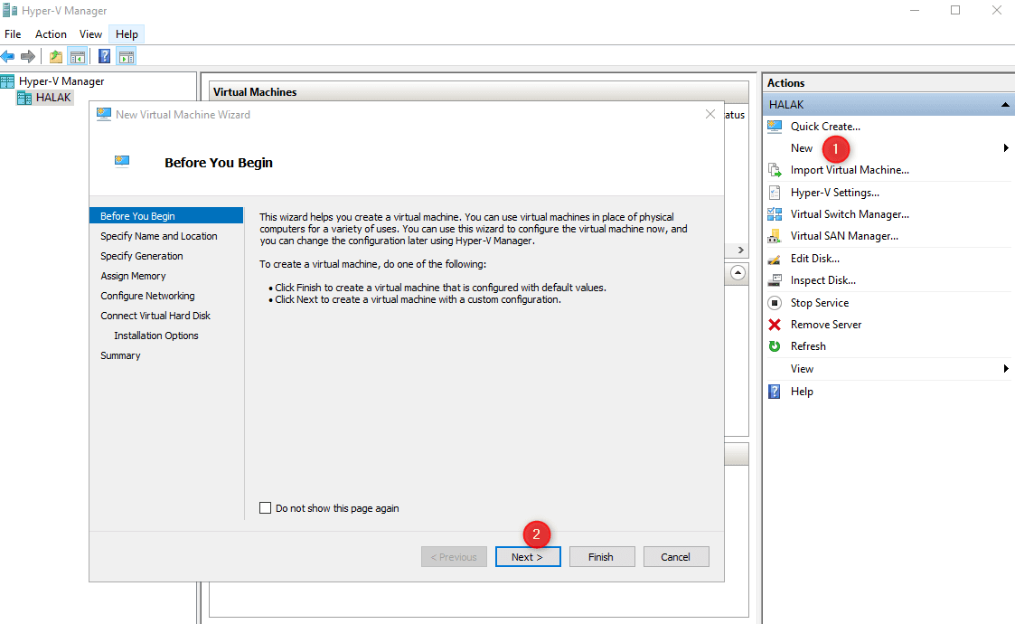 Hyper-V Switch Manager - Create VM 1