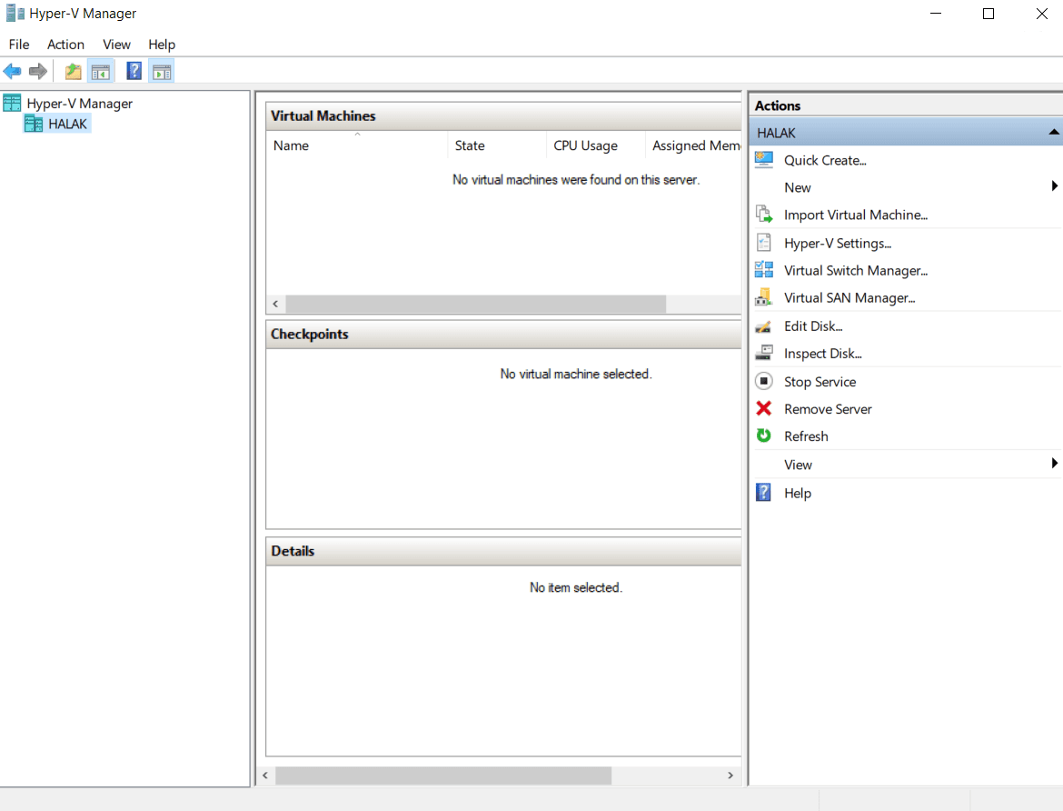 Hyper-V Manager