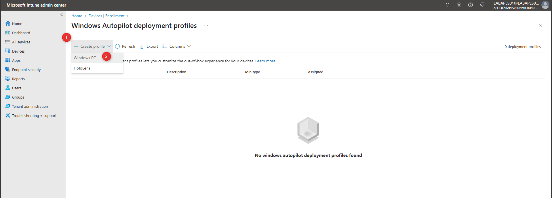 Creating an Autopilot profile