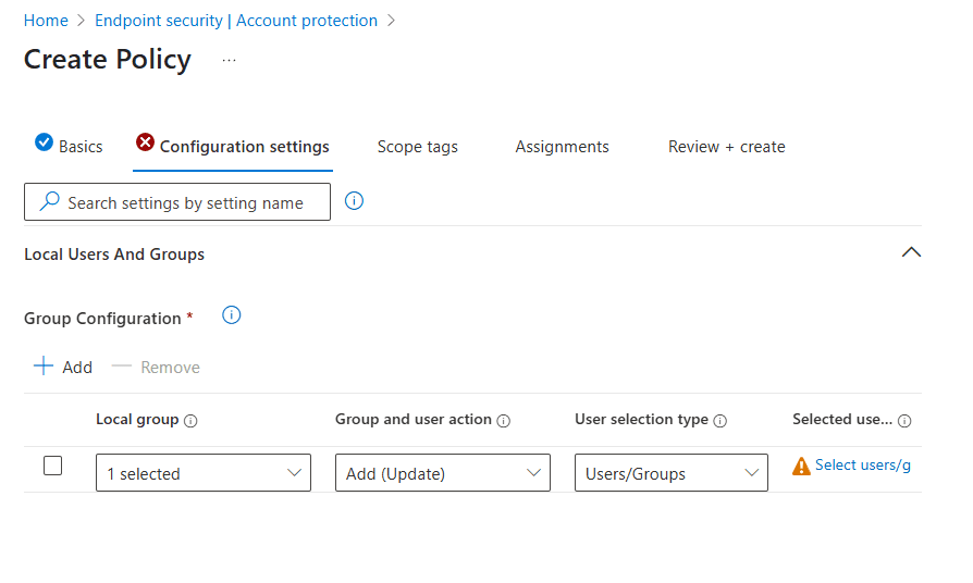 Group Admin Policy Intune Lab 4