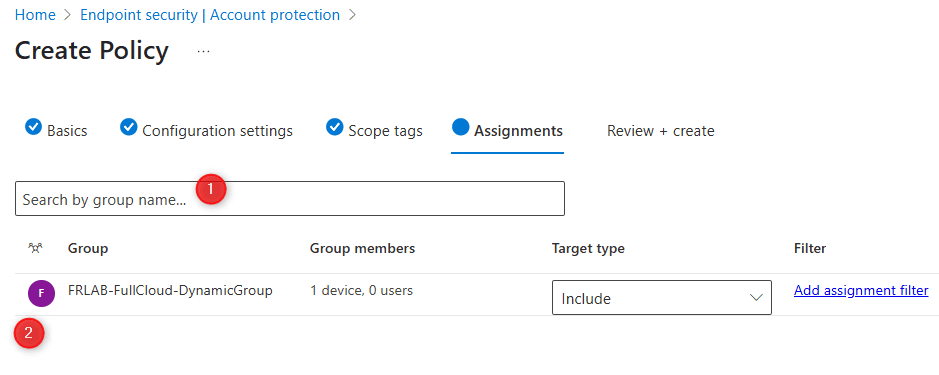 Group Admin Policy Intune Lab 7
