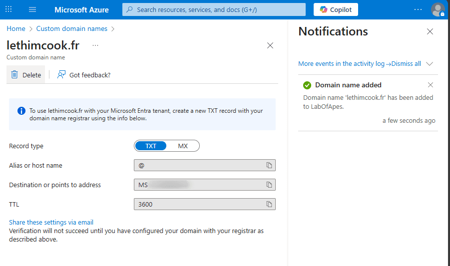 Agregar dominio paso 2