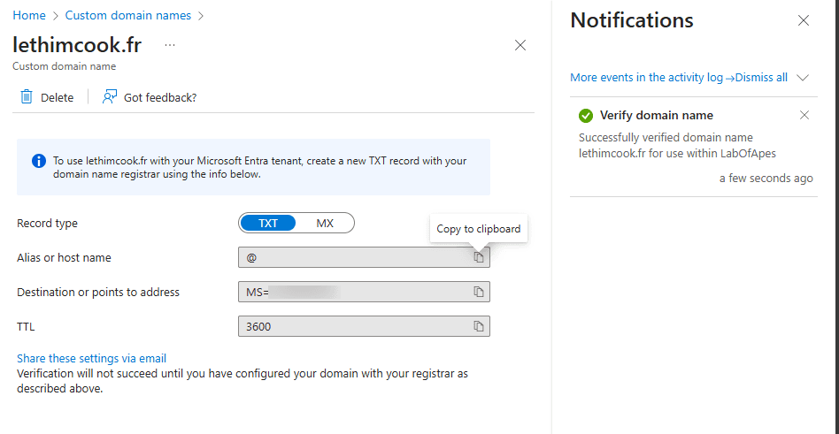 Agregar dominio paso 5