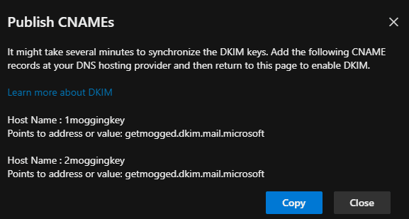 Configuración DKIM paso 2
