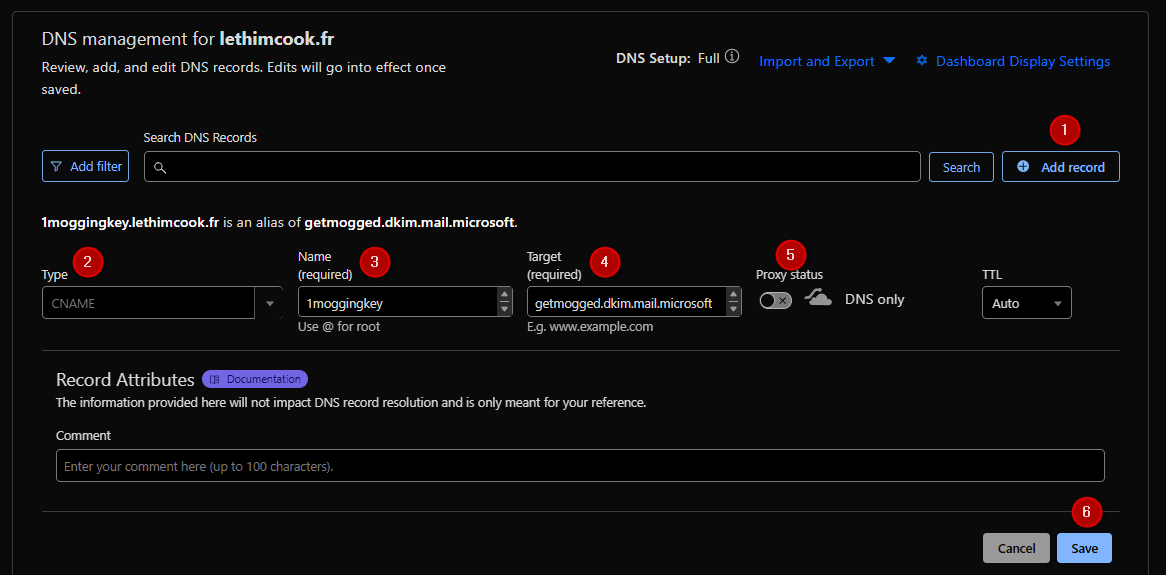 Configuración DKIM paso 3
