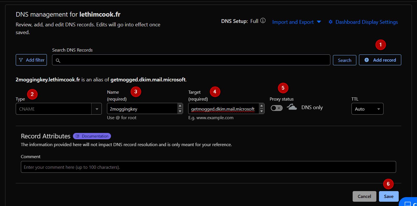 Configuración DKIM paso 4