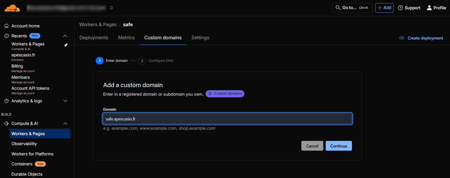 FOUR Cloudflare Custom Domain 2