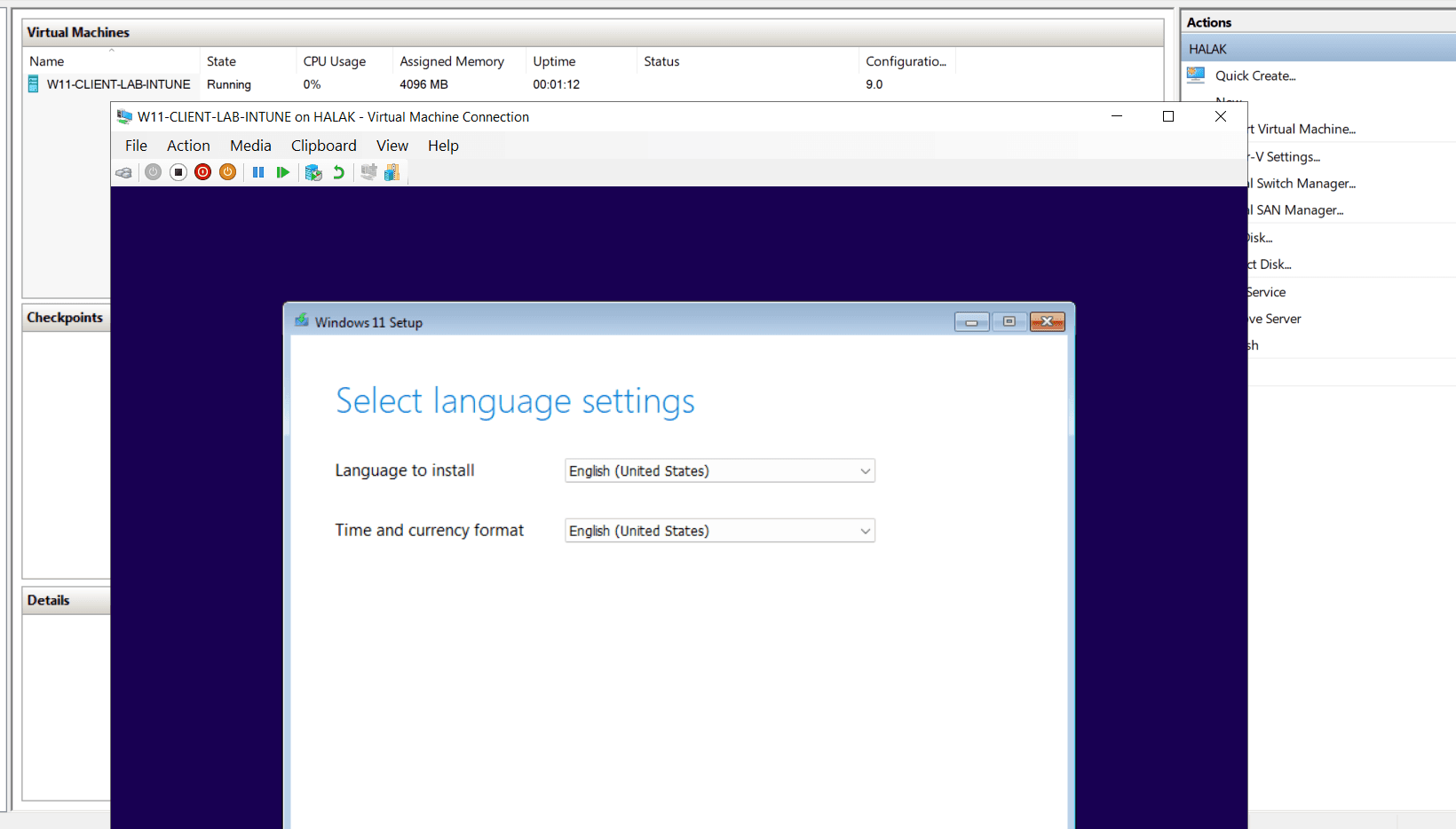 Administrador de Conmutadores Hyper-V - Iniciar VM 1