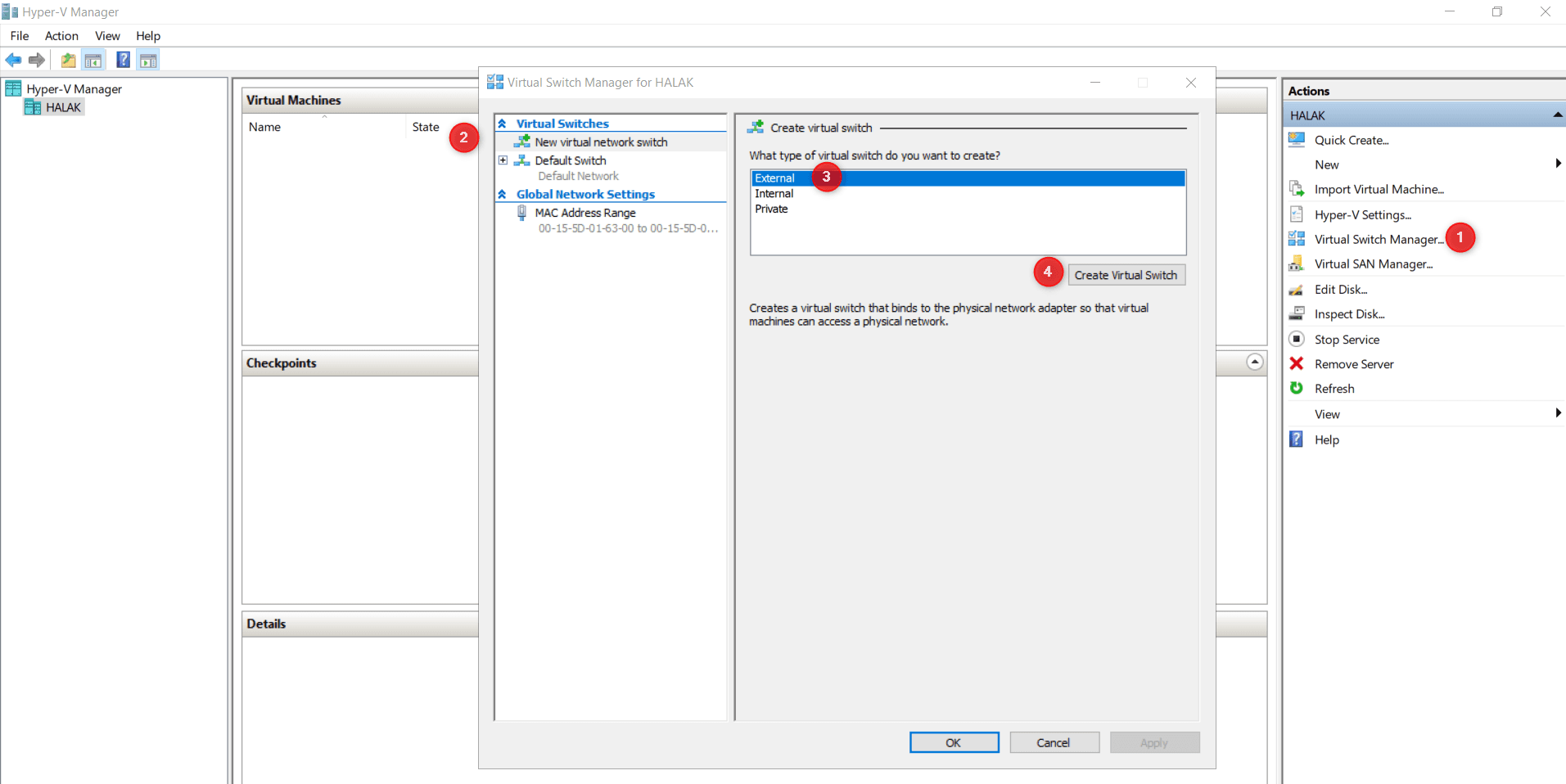 Administrador de Conmutadores Hyper-V