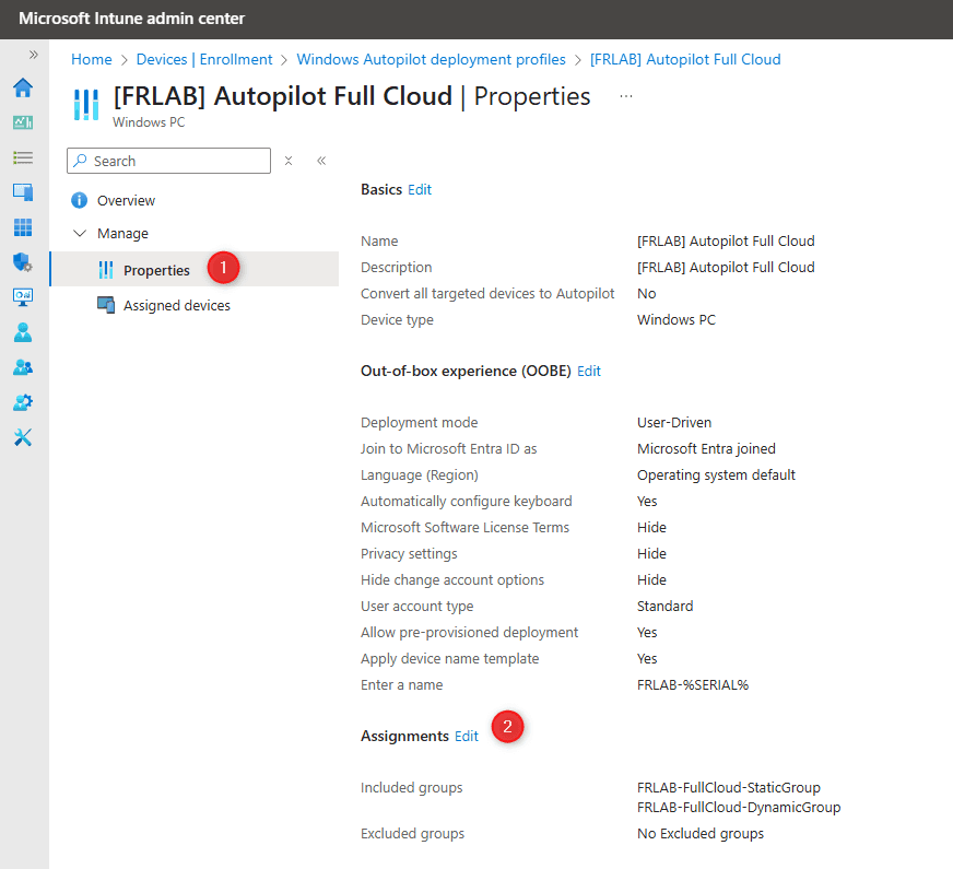 Vinculando Perfil Autopilot al Grupo Dinámico 1
